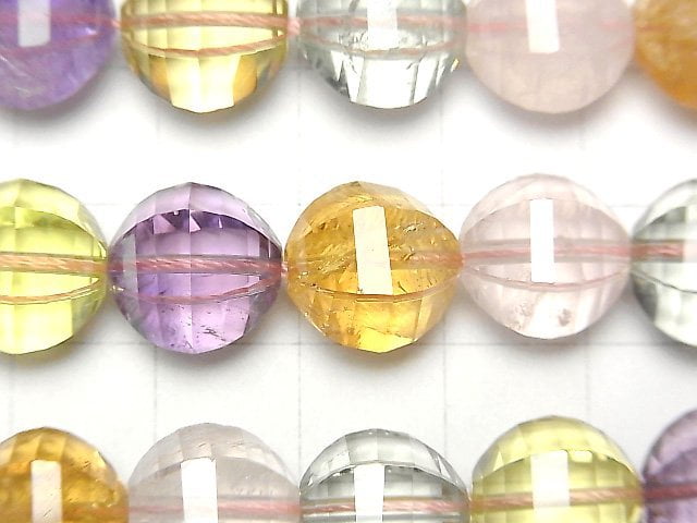 High Quality Mixed Stone AAA- Mirror Faceted Round 12mm  1/4 or 1strand beads (aprx.15inch/38cm)