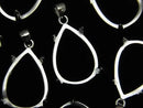 [Video] Silver925 Pendant Frame Pear Shape 18x13mm Rhodium Plated 1pc