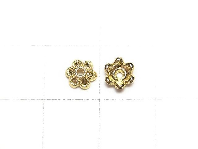 Metal parts bead cap 6x6x2mm gold color 10pcs