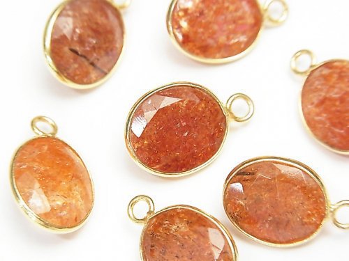 Bezel Setting, Oval, Sunstone Gemstone Beads