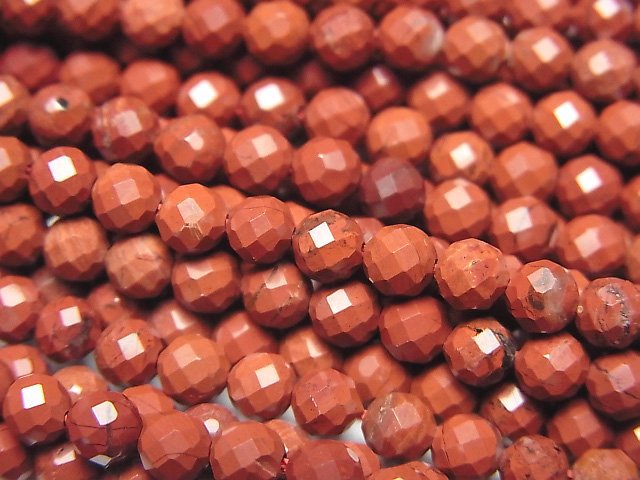 High Quality! Red Jasper AAA Round - Semi-Faceted Round 4mm 1strand beads (aprx.15inch/37cm)