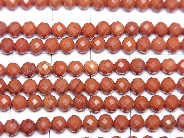 High Quality! Red Jasper AAA Round - Semi-Faceted Round 4mm 1strand beads (aprx.15inch/37cm)