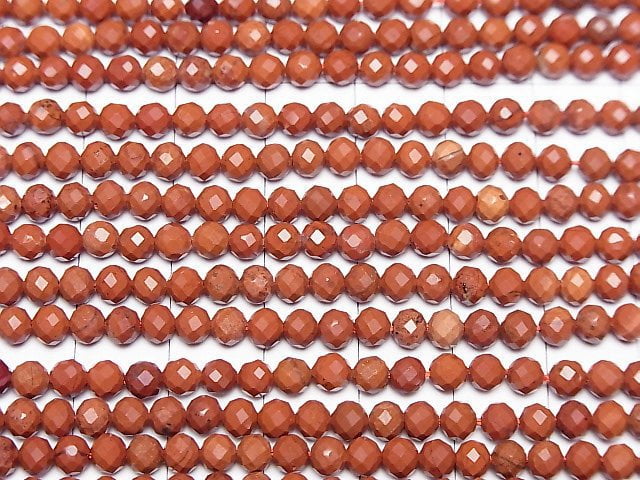 High Quality! Red Jasper AAA Round - Semi-Faceted Round 4mm 1strand beads (aprx.15inch/37cm)