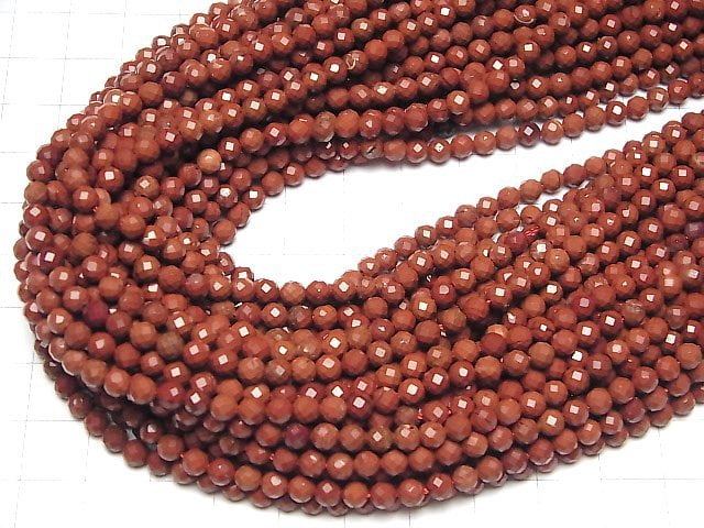 High Quality! Red Jasper AAA Round - Semi-Faceted Round 4mm 1strand beads (aprx.15inch/37cm)