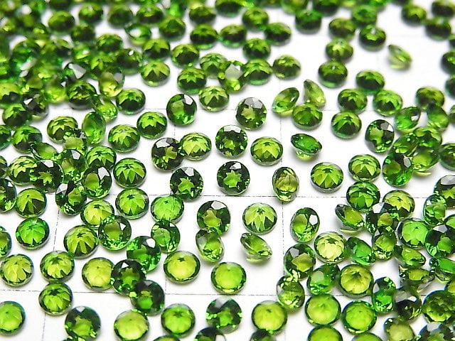 [Video]High Quality Chrome Diopside AAAA Loose stone Round Faceted 3x3mm 10pcs