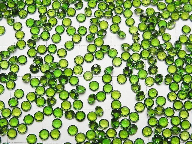 [Video]High Quality Chrome Diopside AAAA Loose stone Round Faceted 3x3mm 10pcs