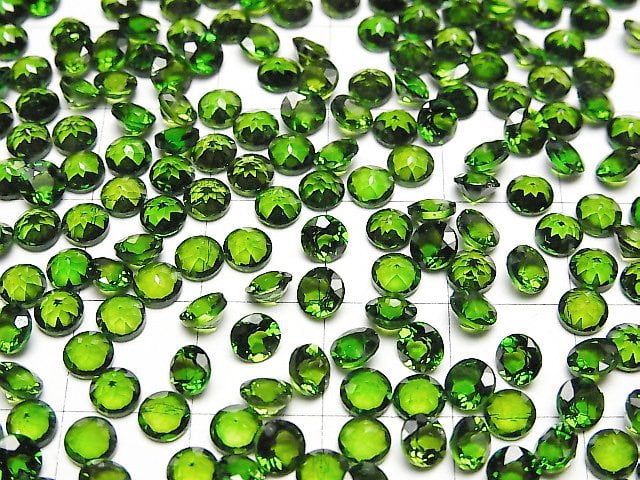 [Video]High Quality Chrome Diopside AAAA Loose stone Round Faceted 4x4mm 5pcs