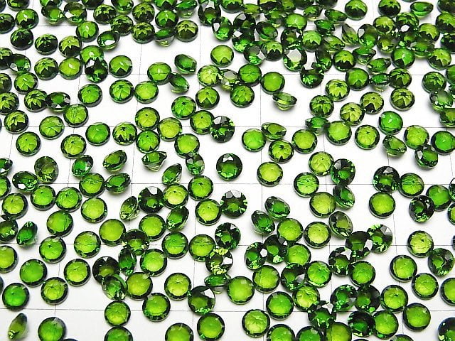 [Video]High Quality Chrome Diopside AAAA Loose stone Round Faceted 4x4mm 5pcs