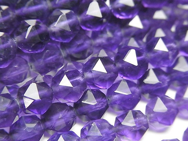 Amethyst, Faceted Round, Star Gemstone Beads