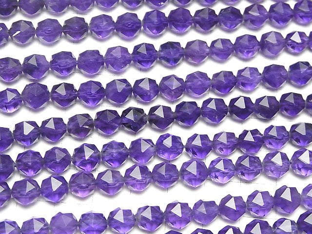 High Quality! Amethyst AA++ Star Faceted Round 8mm 1/4 or 1strand beads (aprx.15inch/36cm)