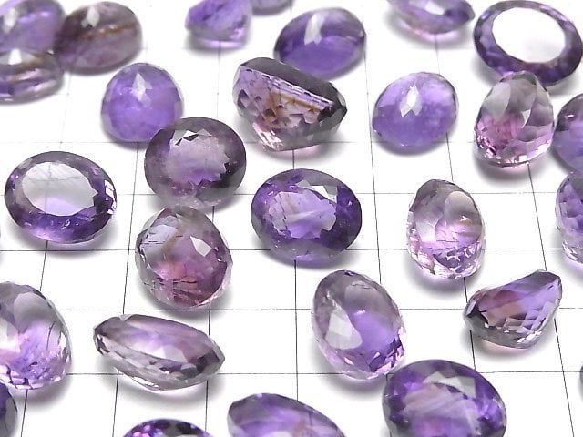 [Video]High Quality Amethyst AA++ Oval Faceted 3pcs