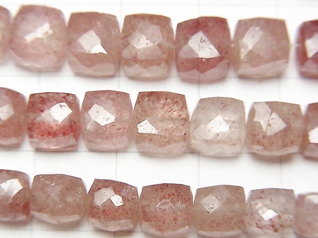 1strand $19.9! Pink Epidote AA ++ Cube Shape 6-7mm 1strand beads (aprx.7inch / 18cm)