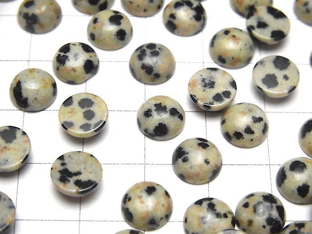 Dalmatian Jasper Round Cabochon 8x8mm 5pcs