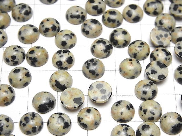 Dalmatian Jasper Round Cabochon 8x8mm 5pcs