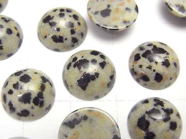 Dalmatian Jasper Round Cabochon 12x12mm 4pcs