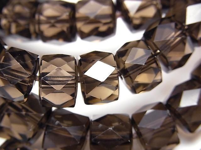 [Video] High Quality! Smoky Quartz AAA Faceted Button Rondelle 10x10x7mm Bracelet