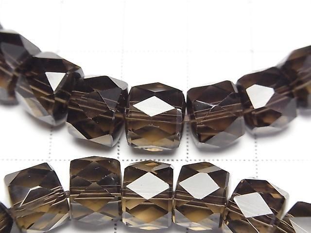 [Video] High Quality! Smoky Quartz AAA Faceted Button Rondelle 10x10x7mm Bracelet