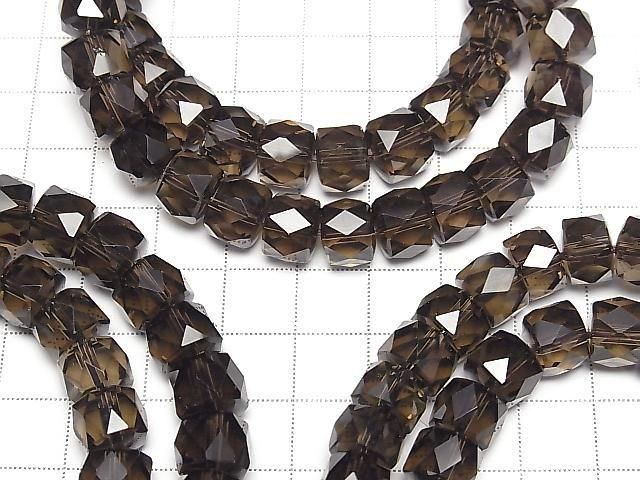 [Video] High Quality! Smoky Quartz AAA Faceted Button Rondelle 10x10x7mm Bracelet