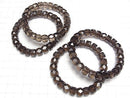 [Video]High Quality! Smoky Quartz AAA Faceted Button Rondelle 10x10x7mm Bracelet