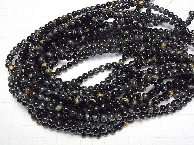 [Video]Natural color Green Tiger's Eye AAA Round 6mm 1strand beads (aprx.15inch/37cm)