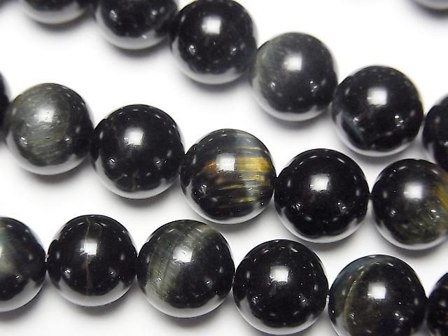 [Video] Natural color Green Tiger's Eye AAA - Round 10mm 1-strand beads (approx. 15 inches/36 cm)