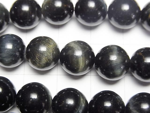 [Video] Natural color Green Tiger's Eye AAA - Round 10mm 1-strand beads (approx. 15 inches/36 cm)