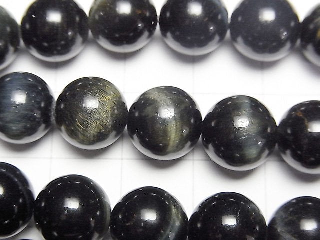 [Video]Natural color Green Tiger's Eye AAA- Round 10mm 1strand beads (aprx.15inch/36cm)