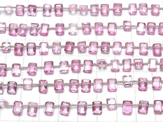 [Video]High Quality Pink Topaz AAA Rectangle Faceted 7x5x3mm 1/4 or 1strand (28pcs)