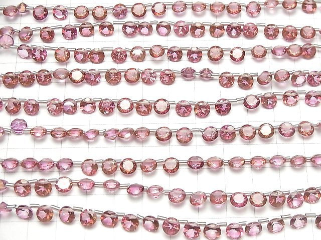 [Video]High Quality Pink Topaz AAA Round Faceted 6x6x3mm half or 1strand (28pcs )