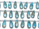 [Video] Blue Copper Turquoise AAA Pear shape (Smooth) 15x6mm half or 1strand (8pcs)