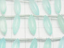 [Video] High Quality Sea Blue Chalcedony AAA Marquise Rice (Smooth) 15x5x5mm 1strand (10pcs)