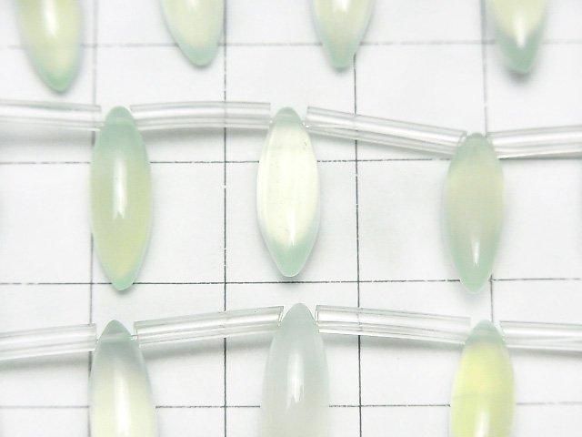 [Video] High Quality Light Green Chalcedony AAA Marquise Rice (Smooth) 15x5x5mm 1 Strand (8pcs)