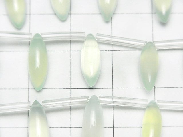 [Video] High Quality Lygreen Chalcedony AAA Marquise Rice (Smooth) 15x5x5mm 1strand (10pcs)