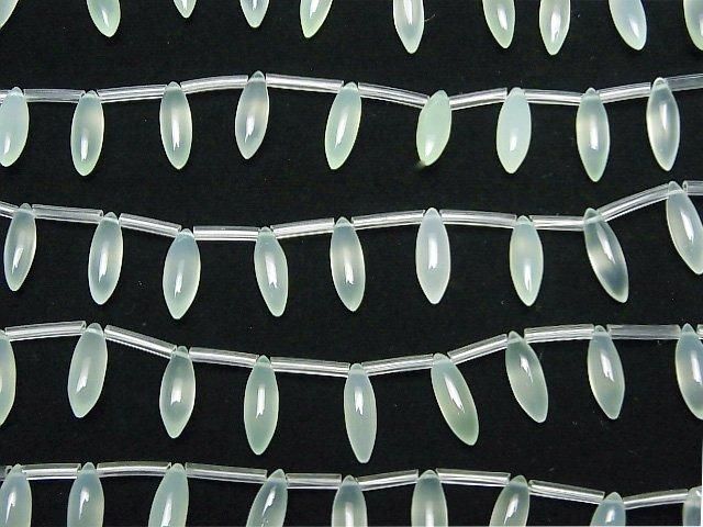 [Video] High Quality Light Green Chalcedony AAA Marquise Rice (Smooth) 15x5x5mm 1 Strand (8pcs)
