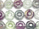 [Video] Multicolor Fluorite AAA Flower 12x12mm 1/4 or 1strand beads (aprx.15inch/36cm)