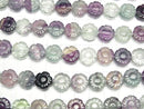 [Video] Multicolor Fluorite AAA Flower 12x12mm 1/4 or 1strand beads (aprx.15inch/36cm)