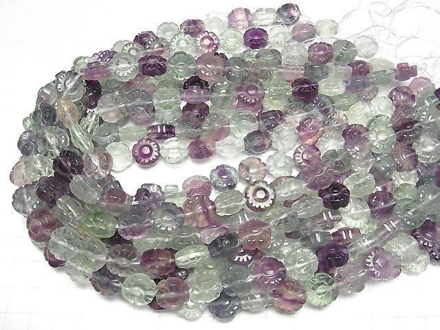 [Video] Multicolor Fluorite AAA Flower 12x12mm 1/4 or 1strand beads (aprx.15inch/36cm)