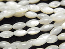 High quality white shell (Silver-lip Oyster) AAA Rice 8x4x4mm 1strand beads (aprx.15inch/37cm)