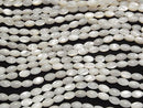[Video] High quality white shell (Silver-lip Oyster) AAA Rice 8x5x5mm half or 1strand beads (aprx.15inch/37cm)