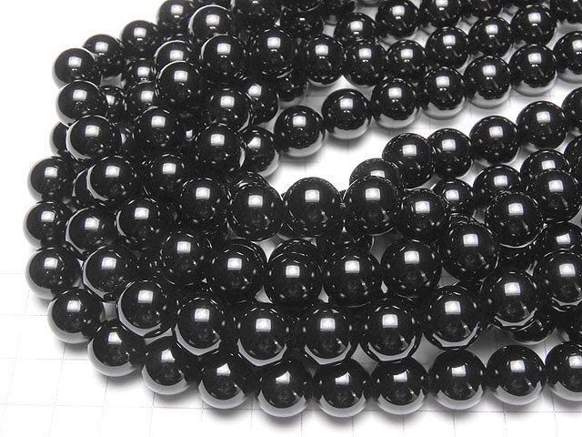 西藏黑水晶 AAA 圓珠 12mm 1/4 或 1 串 (約 15 英吋/36 公分)