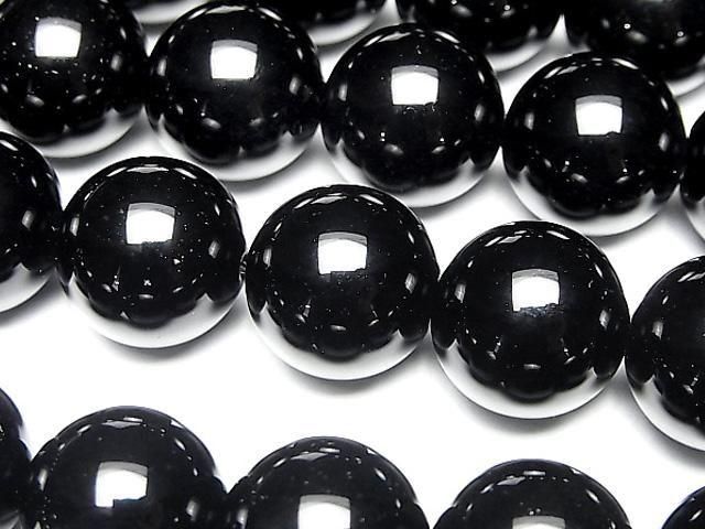 西藏墨晶石英AAA圓珠 16mm 1/4 或 1串珠（約15英吋/36公分）