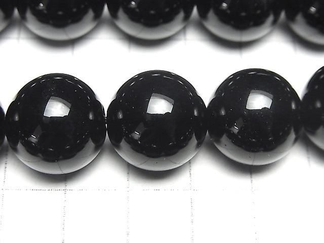 西藏墨晶石英AAA圓珠 16mm 1/4 或 1串珠（約15英吋/36公分）