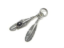 Silver925 Onyx Double Feather Charm 1pc