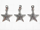 Silver925 Star Pendant 22x18mm Oxidized Finish 1pc