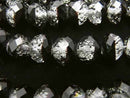 Lampwork Beads Faceted Button Rondelle 10x10x7mm [Black/Luminous type ] half or 1strand beads (aprx.14inch/34cm)