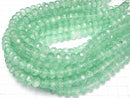 [Video] Lampwork Beads Faceted Button Rondelle 10x10x7mm [Light Green/Luminous type ] half or 1strand beads (aprx.14inch/34cm)