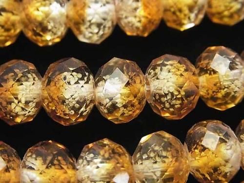 Perles Toupie Facettées Lampwork 10x10x7mm [Orange/Type Lumineux] demi ou 1 fil (env. 34cm)