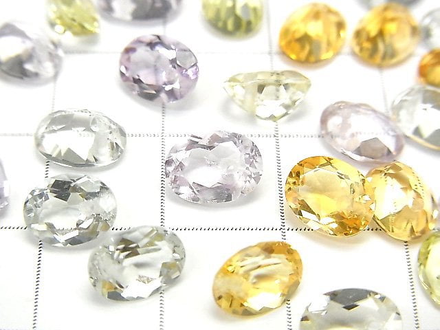 [Video] High Quality Mixed Stone AAA Oval  Faceted 8x6x4mm 8pcs ,1strand (Bracelet)