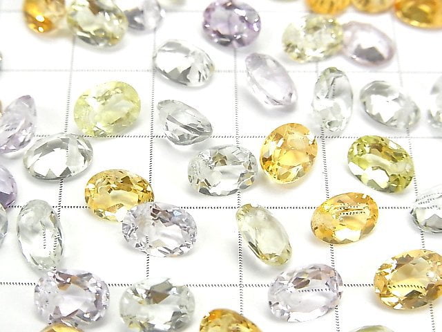 [Video]High Quality Mixed Stone AAA Oval Faceted 8x6mm 1/4strands -Bracelet