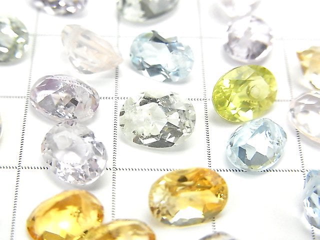 [Video]High Quality Mixed Stone AAA Oval Faceted 8x6mm 1/4strands -Bracelet